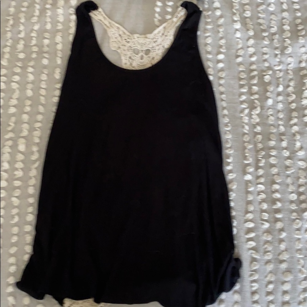 Black tank top with scull crochet back